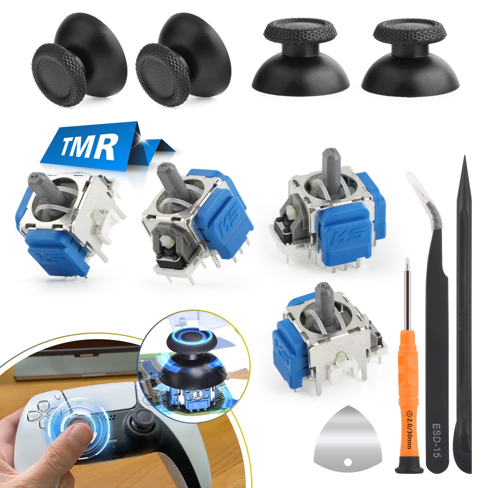 Amazon.com: 4Pack Joysticks for PS5 TMR Electromagnetic