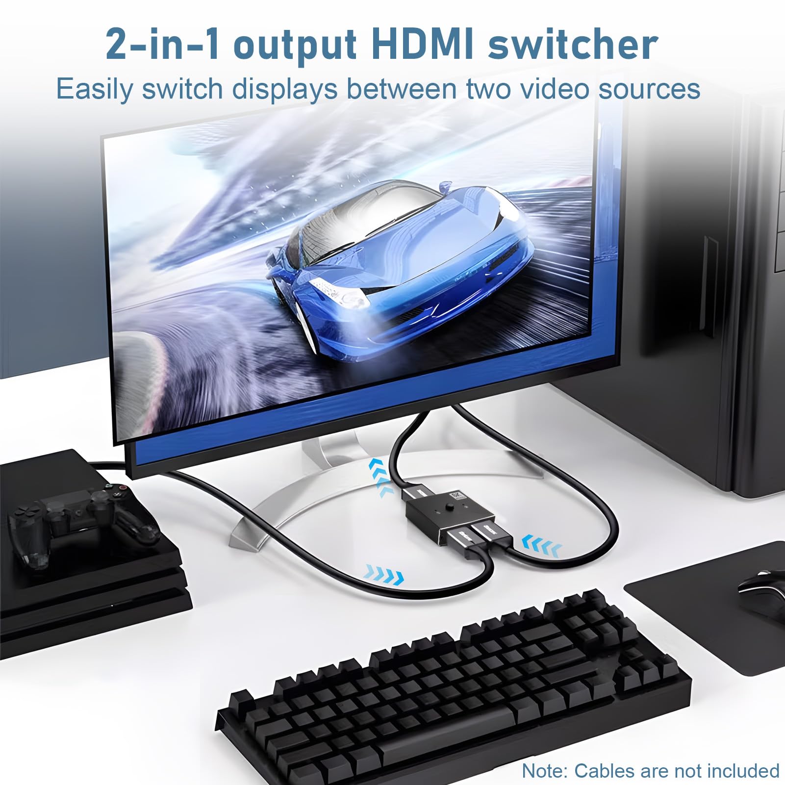 Switch HDMI 8K HDMI 2.1 splitter bidirezionale 1 in 2 out/2 in 1 out estendere display Ultra HD 4 K @ 120 Hz 8 K @ 60 Hz 3D 48 Gbps HDMI Switcher per Xbox, Apple TV, PS5/PS4, Roku, Blu-Ray, DVD, HDTV