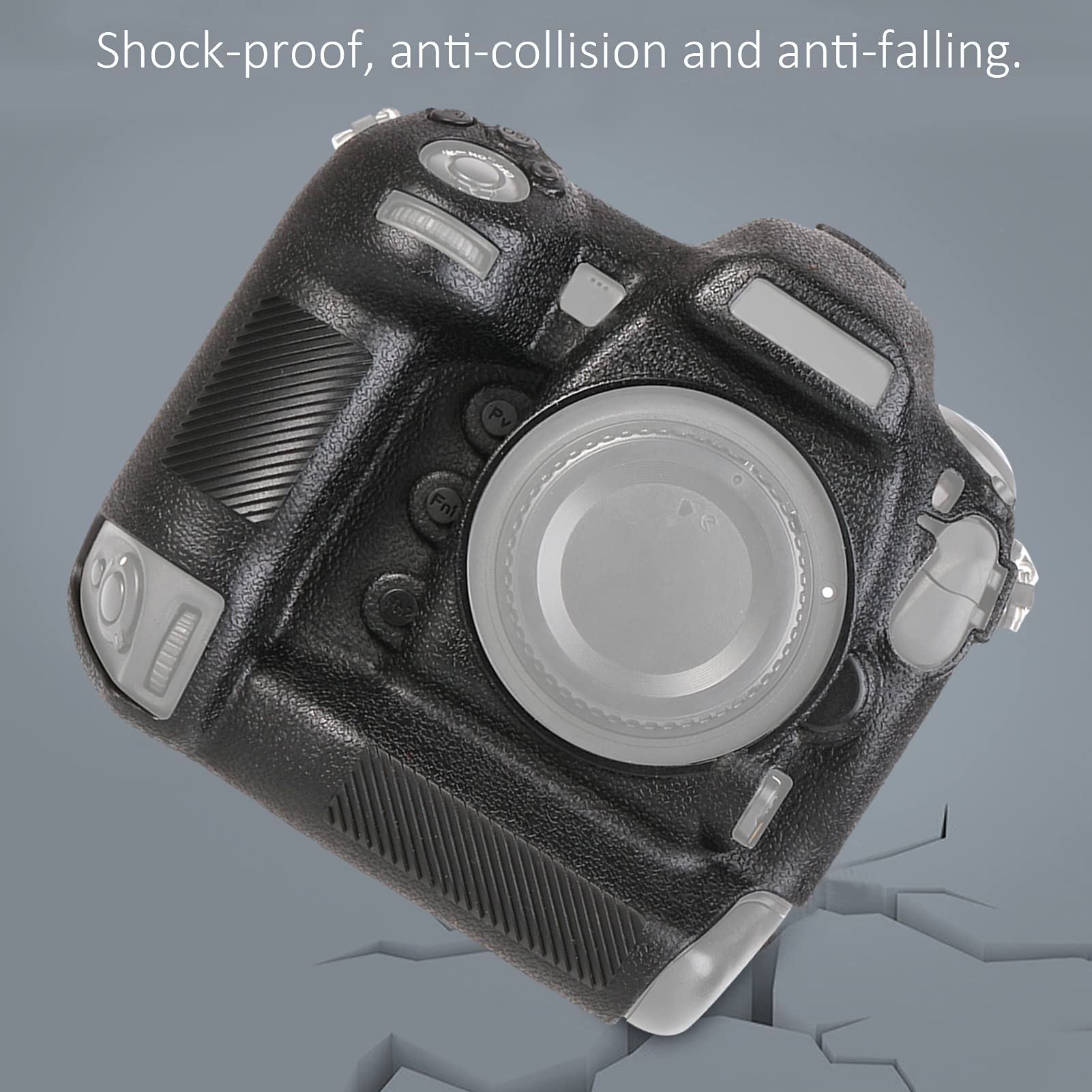 Custodia protettiva in silicone per fotocamera D5, resistente, elastica, morbida al tatto, custodia protettiva per tutto il corpo per D5 DSLR nera