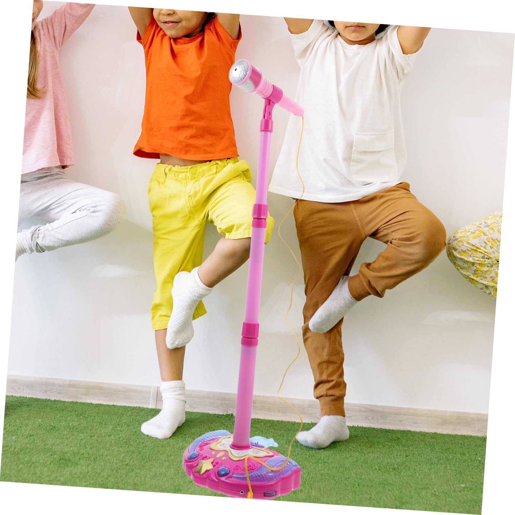 Didiseaon Microfono Giocattolo per Bambini Funzione Karaoke Portatile, Materiale Plastico Sicuro e Design Rosa Adatto a Ragazzi e Ragazze per Gioco Educativo