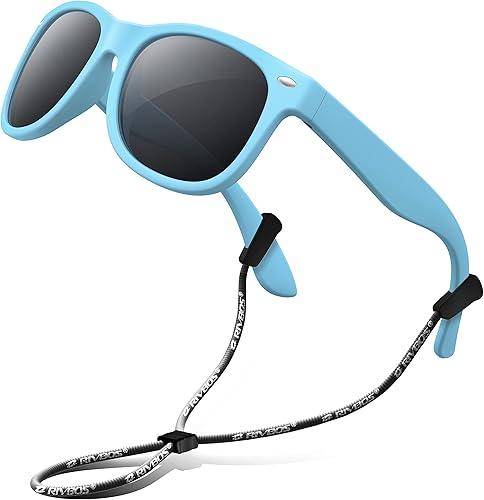 Lentes de sol de goma Rivbos RBK004, flexibles, para niños lentes para bebés y niños de 3-10 (vidrio espejado disponible).