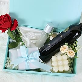 Aimyoo Blue Collapsible Gift Box with Magnetic Closure Lids 13.8x9x4.3 in, Bridesmaid Groomsmen Proposal Box, Large Rectangle Box for Present Graduation Storage 3 Pack