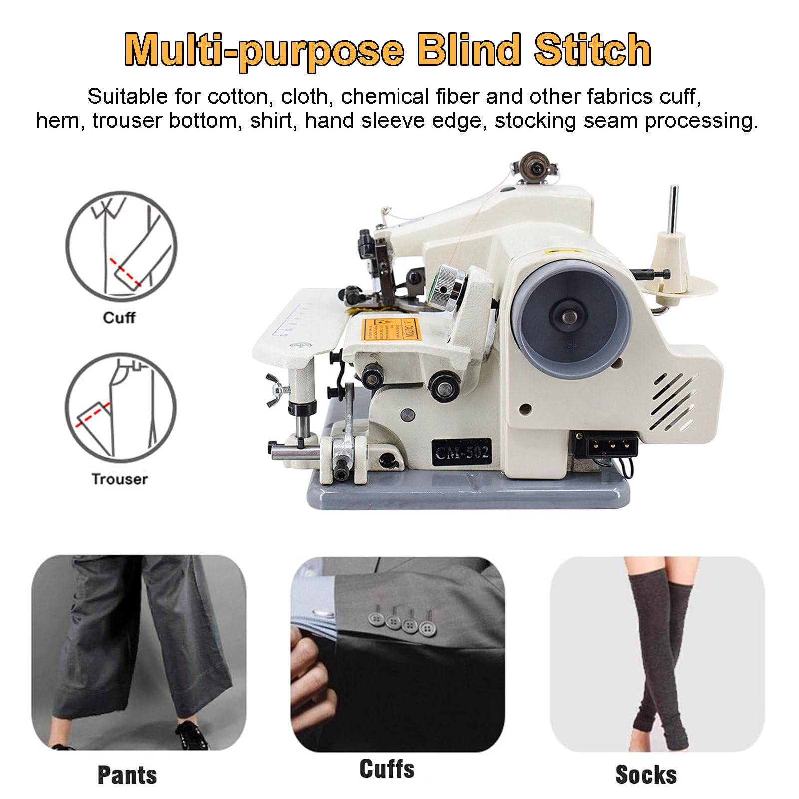 Macchina da cucire portatile per orli ciechi, lunghezza regolabile da 3 a 8 mm, strumento resistente per cuciture invisibili, ideale per sarti e uso domestico