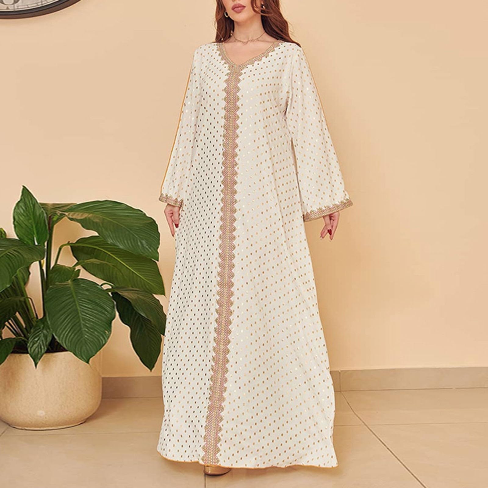 Trajes Islámico De Oración para Mujer Manga Larga Suelto Islamic Abaya Kaftan Burqa Mujer Dubai árabe una Pieza para Eid Ramadán Ramadán Vestido Largo Hijab