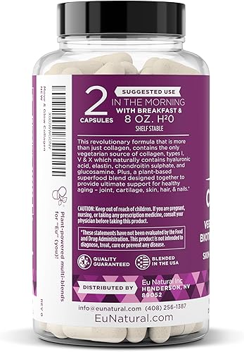 Miniatura 9 de Move & Glow - Pastillas de colágeno para mujeres y hombres, multicolágeno vegetariano (tipo I-V-X) con 9 superalimentos a base de plantas para la