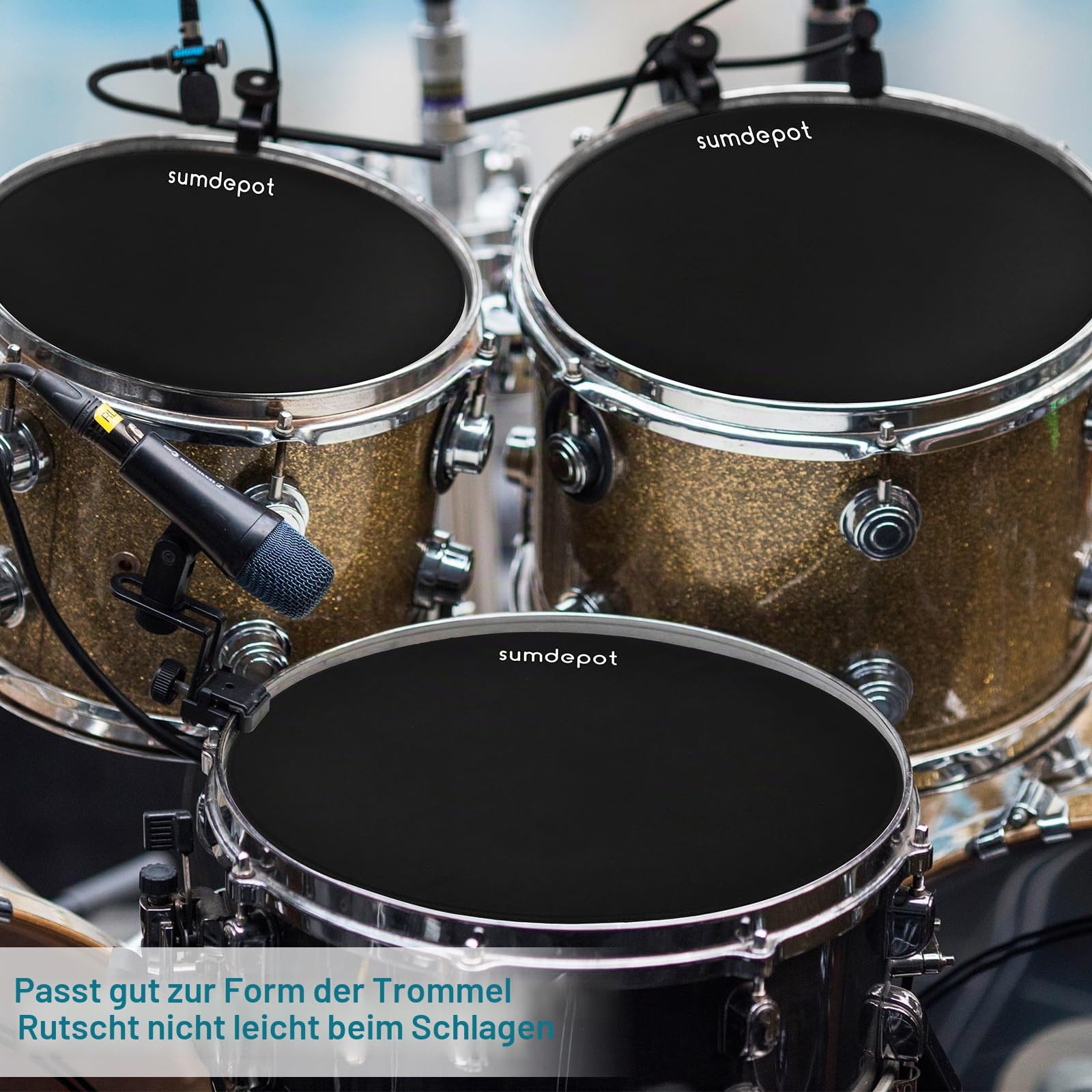 Drum Mute Pads 11 Stück mit Beckenpolster und Hi Hats Set Pad, Foam Drum Schalldämpfer Pads, passend für 25,4 cm, 30,5 cm, 35,6 cm, 40,6 cm