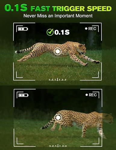Caméra de Chasse, 60MP 4K HD Camera Chasse Infrarouge Nocturne avec 850nm IR LED, Grand Angle 120°, Piege Photographique avec 32GB Carte, Pour l'observation des animaux et la surveillance de sécurité - 5