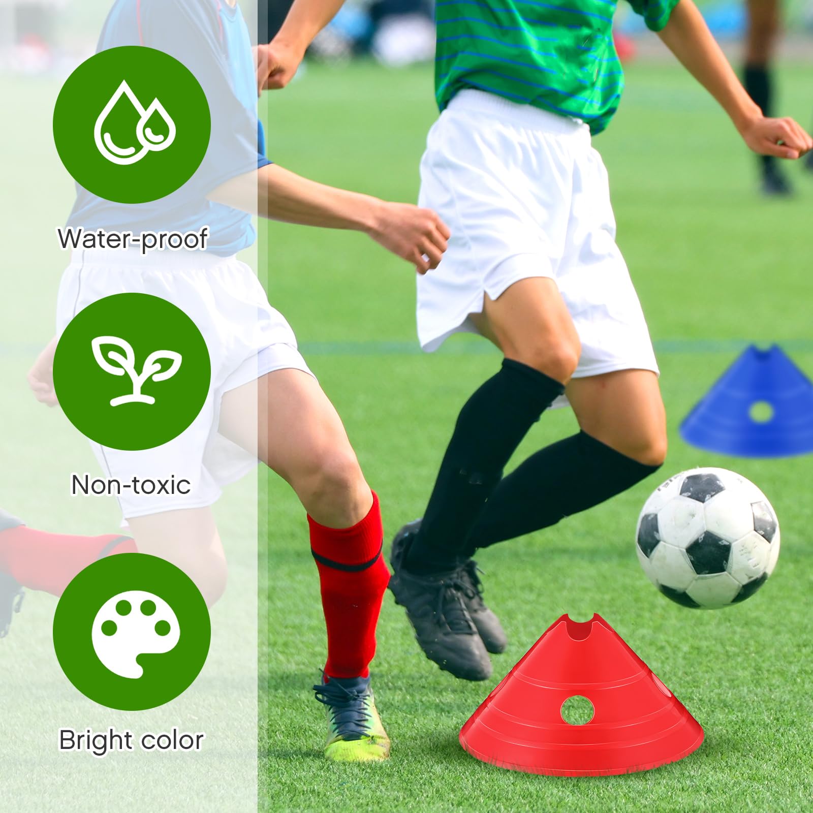 Kwik Goal Jumbo Disc Cones - Pack Of 12 Blue | Durable Soccer Training