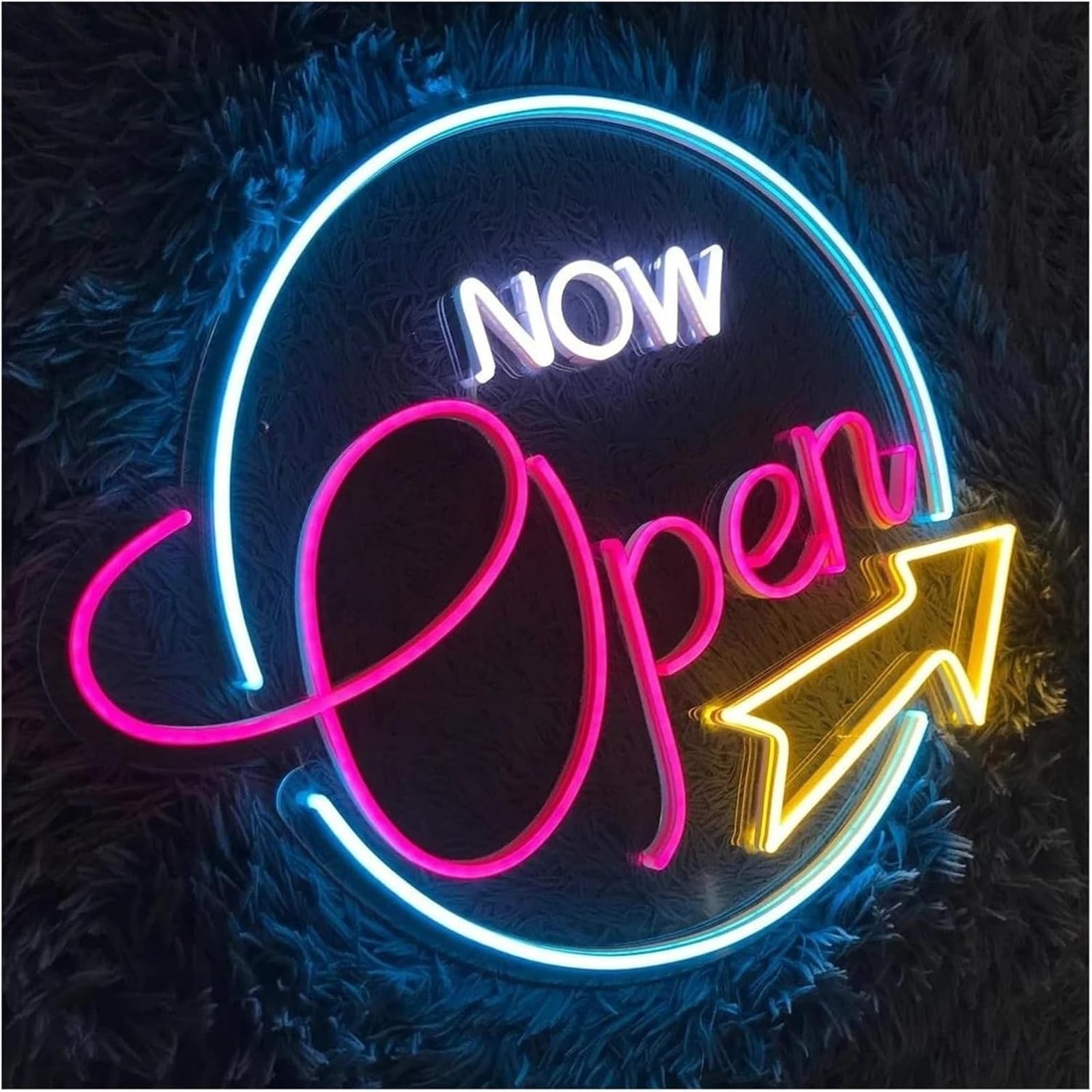Lámpara de señal Letrero de neón con luz LED ajustable y brillo abierto para negocios, bares, restaurantes tiendas