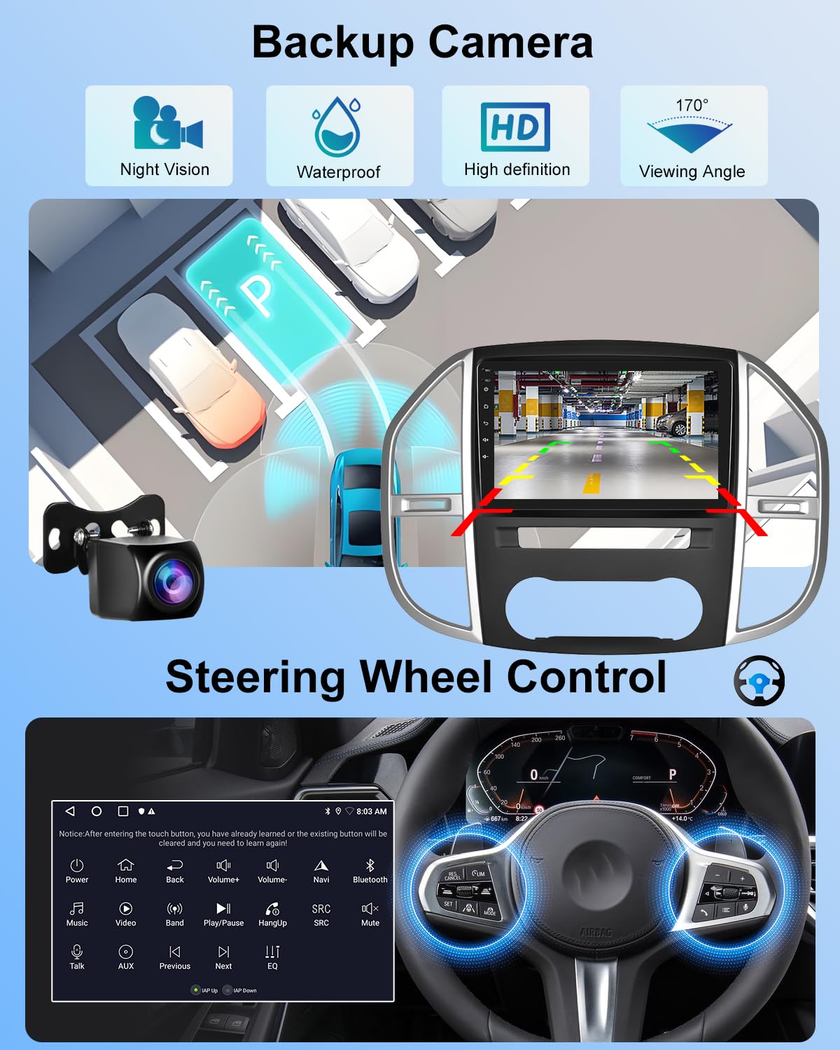 NHOPEEW 2+64G Radio Android 10.1 Pulgadas para Mercedes Benz Vito W447 2014-2020 - Soporta CarPlay & Android Auto, Navegación GPS, Control del Volante, FM RDS, Pantalla Dividida + Cámara de Reversa