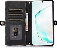 Vista 3 de Asuwish Funda de teléfono para Samsung Galaxy Note 10 5G con protector de pantalla de vidrio templado y correa para la muñeca de cuero