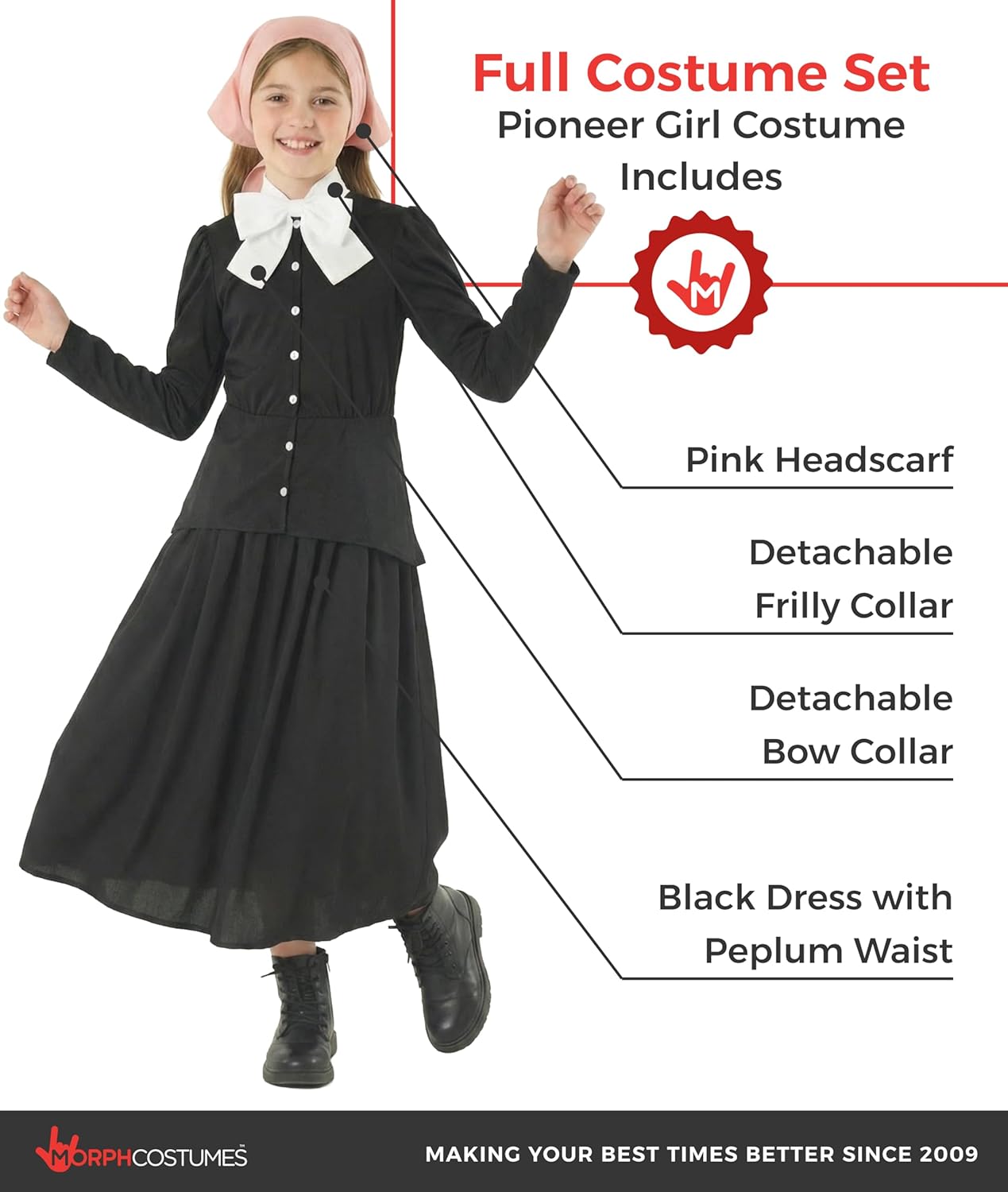 Morph Harriet Tubman Costume, Colonial Costume Girls, Pioneer Girl Costumes, Black Victorian Dress, Pilgrim Costumes