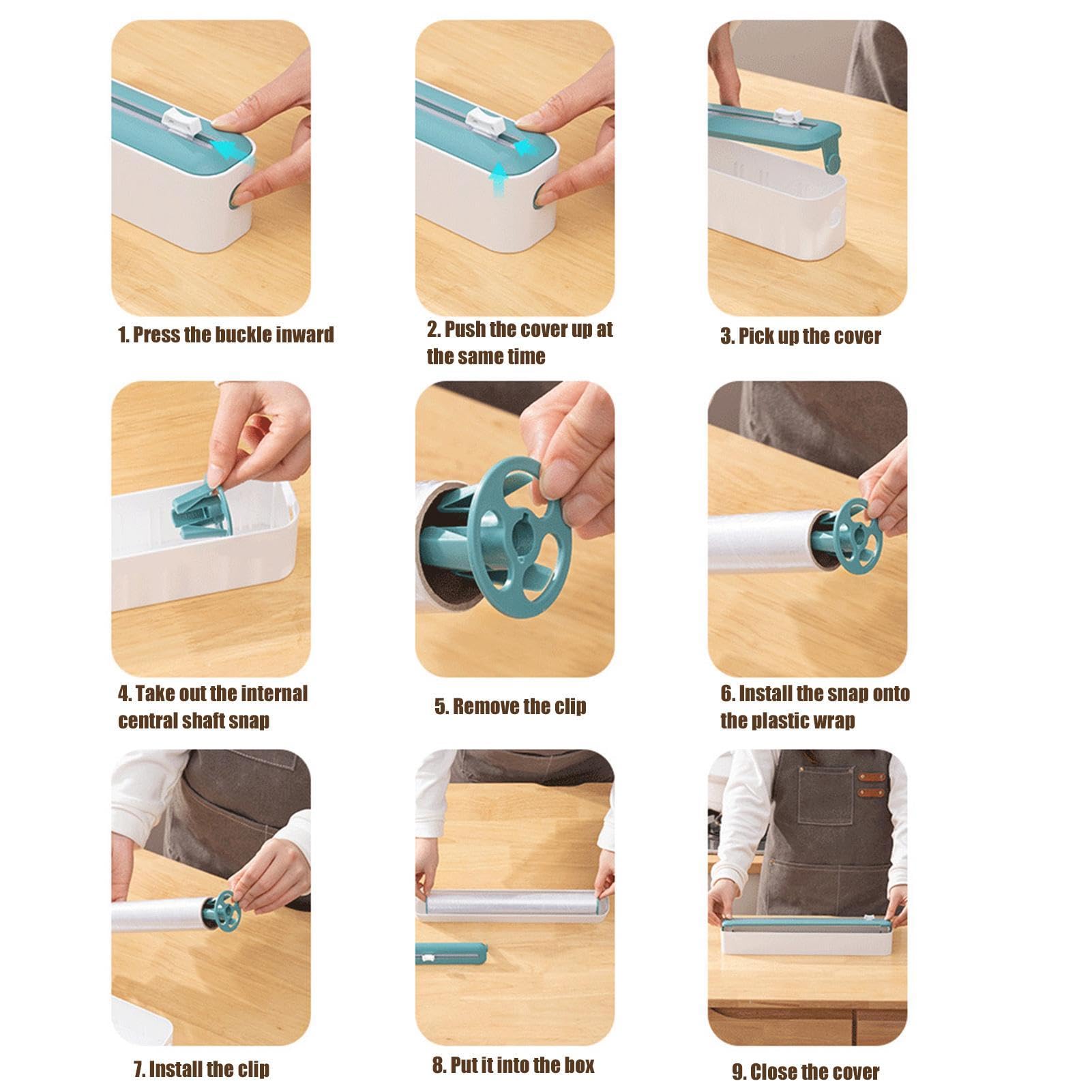 Distributeur Film Alimentaire | Rangement Papier Alu Et Film Alimentaire | Distributeur De Film Plastique avec Cutter | Distributeur Papier Aluminium | Dérouleur Film Alimentaire pour Cuisine