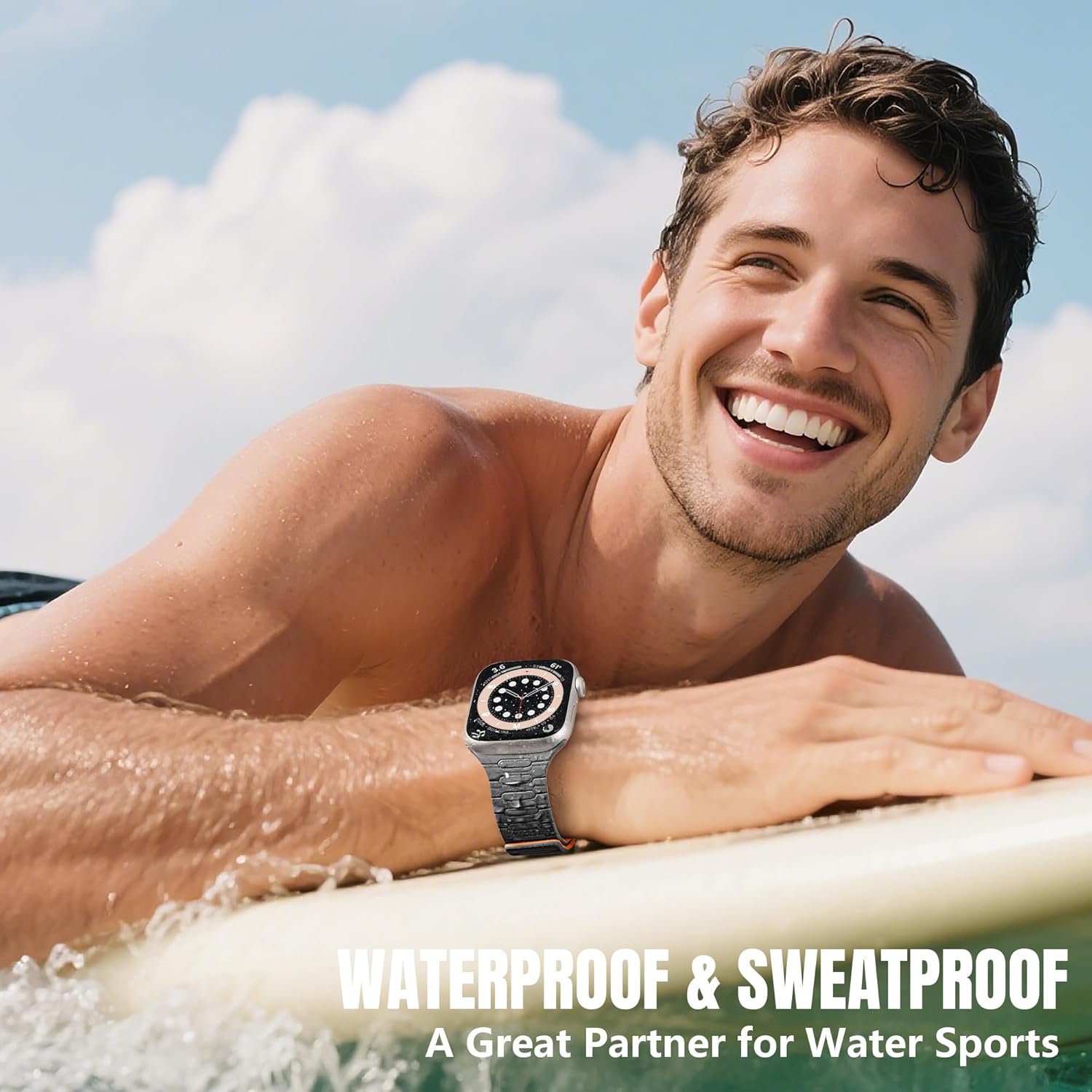 Easuny Magnetic Silicone Band Compatible with Apple Watch Bands for Women 40mm 41mm 42mm 38mm 44mm 45mm 46mm 49mm Men, Sport Waterproof Security Strap for iWatch Series 11 SE 3 2 10 9 8 7 6 5 4 Ultra