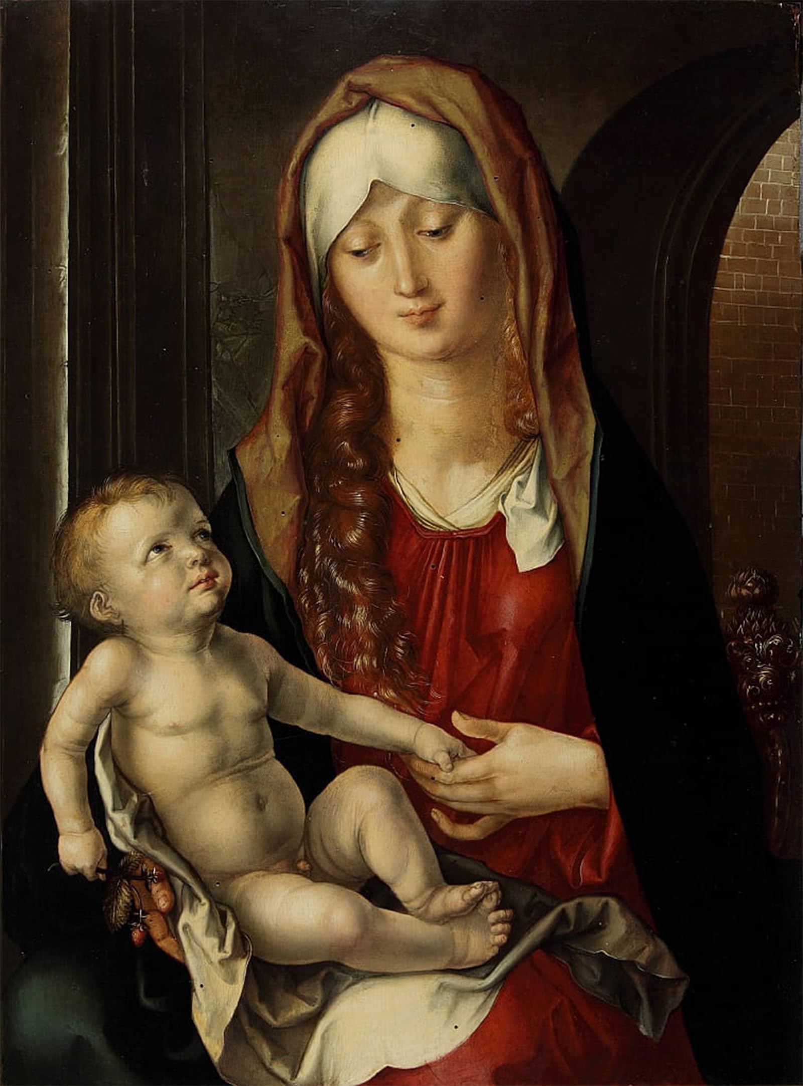 SERENDIPITP Abstract Painting Mural Print Picture Wall Decor Painting the Virgin and Child Lady Del Patrocinio by Albrecht Dürer Vintage Wall Artwork for Home Decor 60x90cm