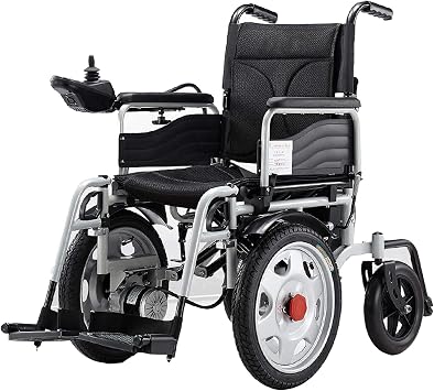 Electric Wheelchair Folding Handicapped Electric Wheelchair,All Terrain Heavy Duty Powerful Dual Motor Foldable Electric Wheelchair Motorized Power Wheelchairs,Black