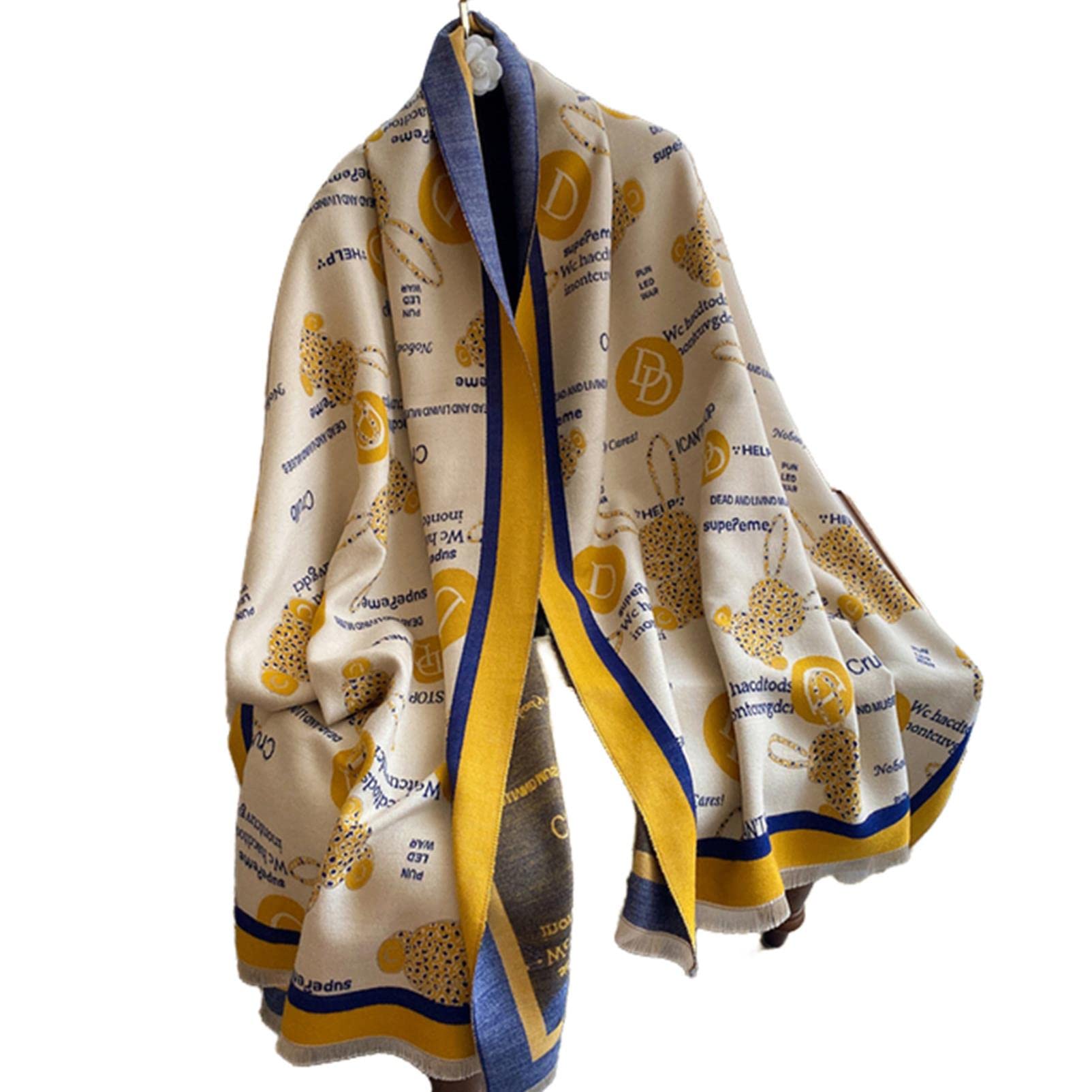 URYYRIT Foulard Écharpe Cachemire Chaude Dames Imprimer Un Châle De Couverture Hivernale Épaisse Et Envelopper Pashmina 180 * 65 Cm Femmes-Wyt151-4