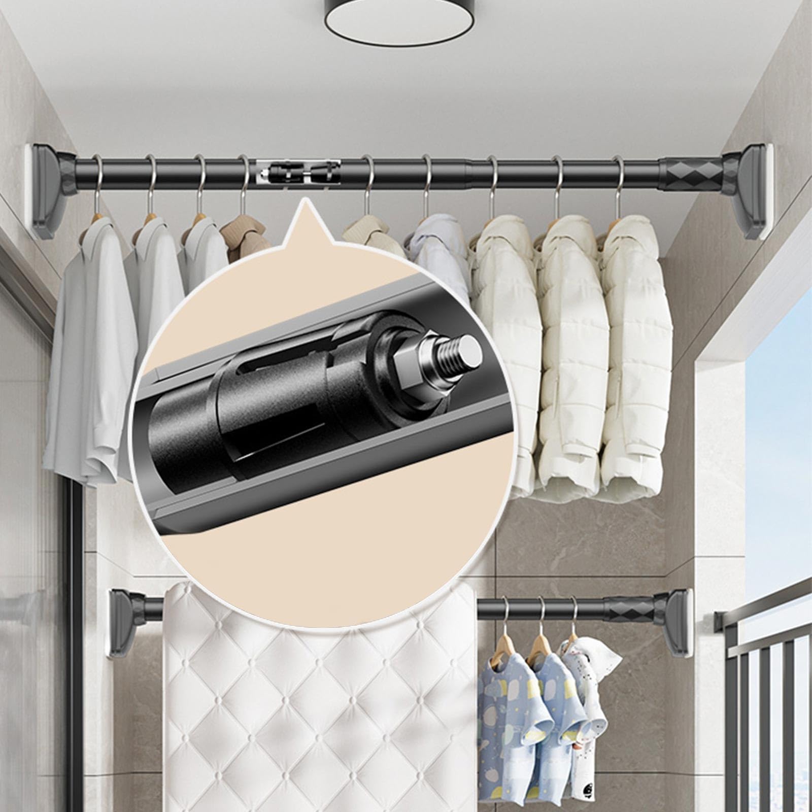 Bastone Per Tenda Da Doccia Asta Telescopica Estensibile In Acciaio Inox Asta Da Doccia Regolabile Senza Foratura Per Armadio Bagno E Finestre(Green, 410-490 Cm - Foto 11