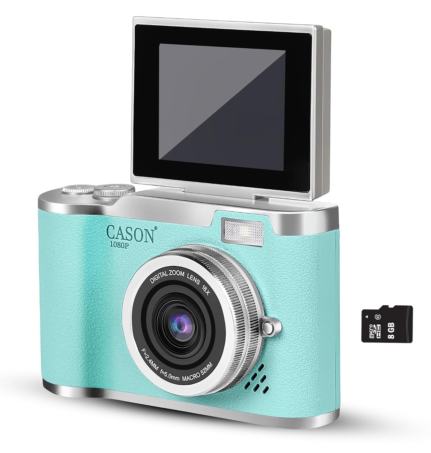 Cason 48MP Digital Camera for Kids-Real Photo & Video Mini Camera for Photography 2.4” Rotating Screen, Built in Games Kids Camera for 5-15 Years Girls & Boys(Upto 64GB Memory)-image-43