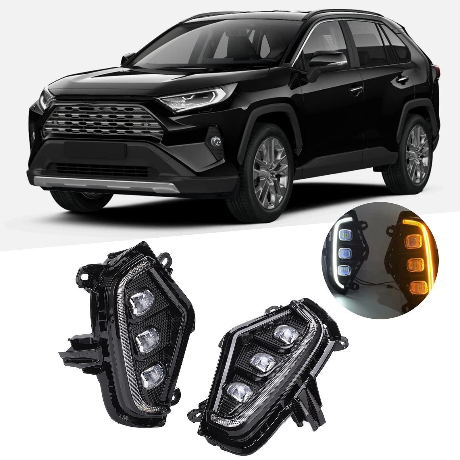 Ampoules Antibrouillard LED H1 Pour Toyota RAV4 2006-2021 - 100W, 6000K Blanc, 3570 CSP, 2 Pièces