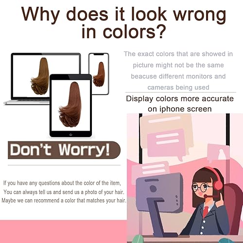 Miniatura 6 de FELENDY Extensión de cola de caballo de 14 pulgadas con clip recto, de una pieza, cola de caballo larga para mujer, color negro oscuro