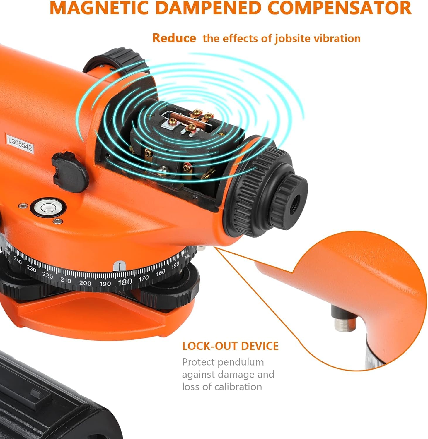 Automatic Optical Level - 393ft Range, IP54 Waterproof -2
