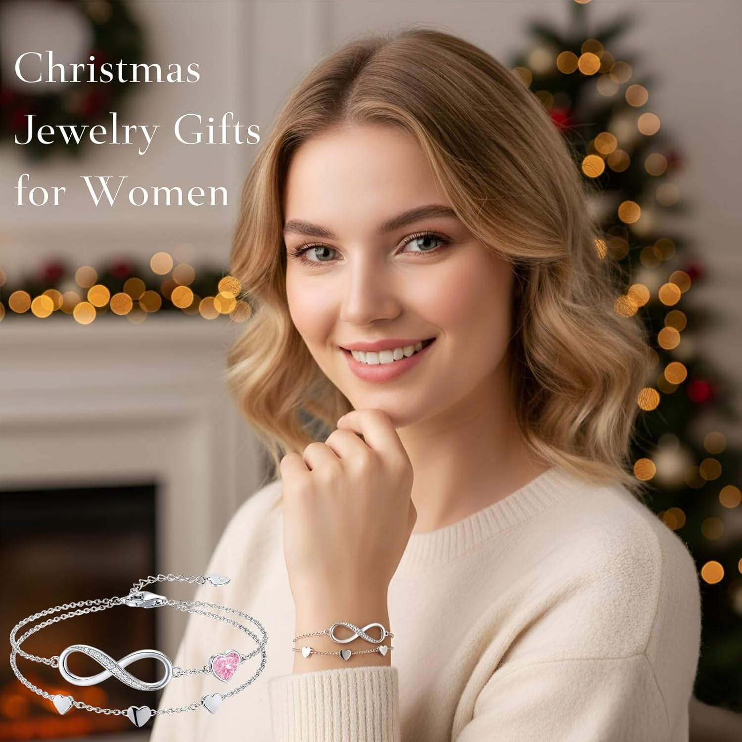 Personalized Bracelet Infinity Heart Birthstone Name Bracelet 925 Sterling Silver Adjustable Mother's Day Gift Anniversary Birthday Jewelry for Grandma Girlfriend Custom Jewelry With Name - Image 3