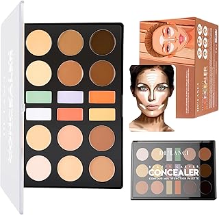 Contour Concealer Cream Makeup Palette Kit, DE’LANCI Face Contour Cream Foundation,Full Coverage Concealer Palette, Facial Camouflage Contour Pallet with True Complexion High Pigmented Waterproof