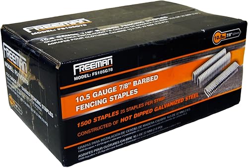 Miniatura 8 de Freeman FS105G78 - Grapas de valla de púas de calibre 10.5 de 78 pulgadas (1500 unidades)