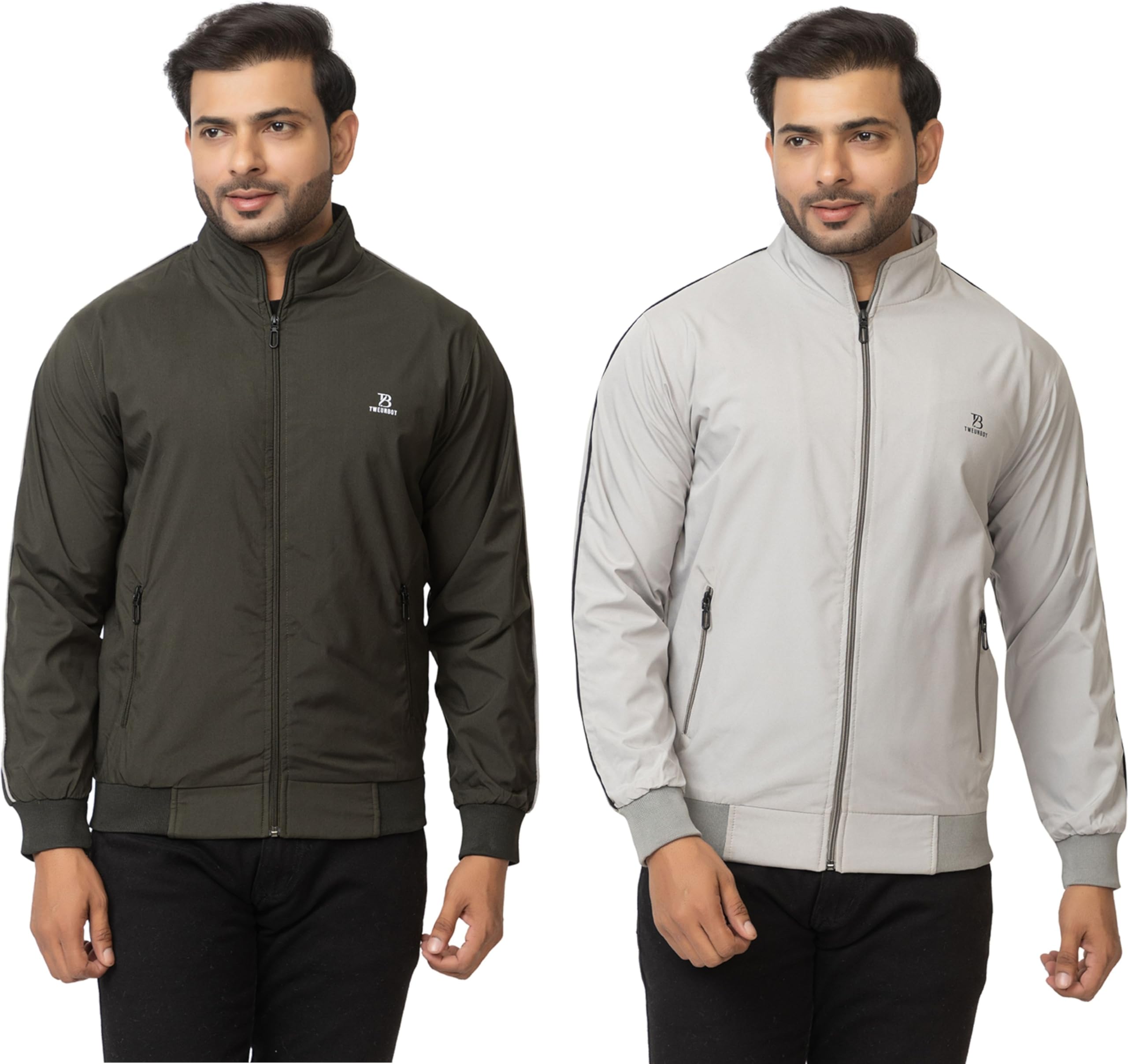 Winter Wear Casual Jackets For Men | Men's Solid Wind Cheater Jacket With Zipper | Ribbed Waist And Ribbed Wrist Cuffs For Perfect Fit Jackets | (Pack of 2)-picture-28