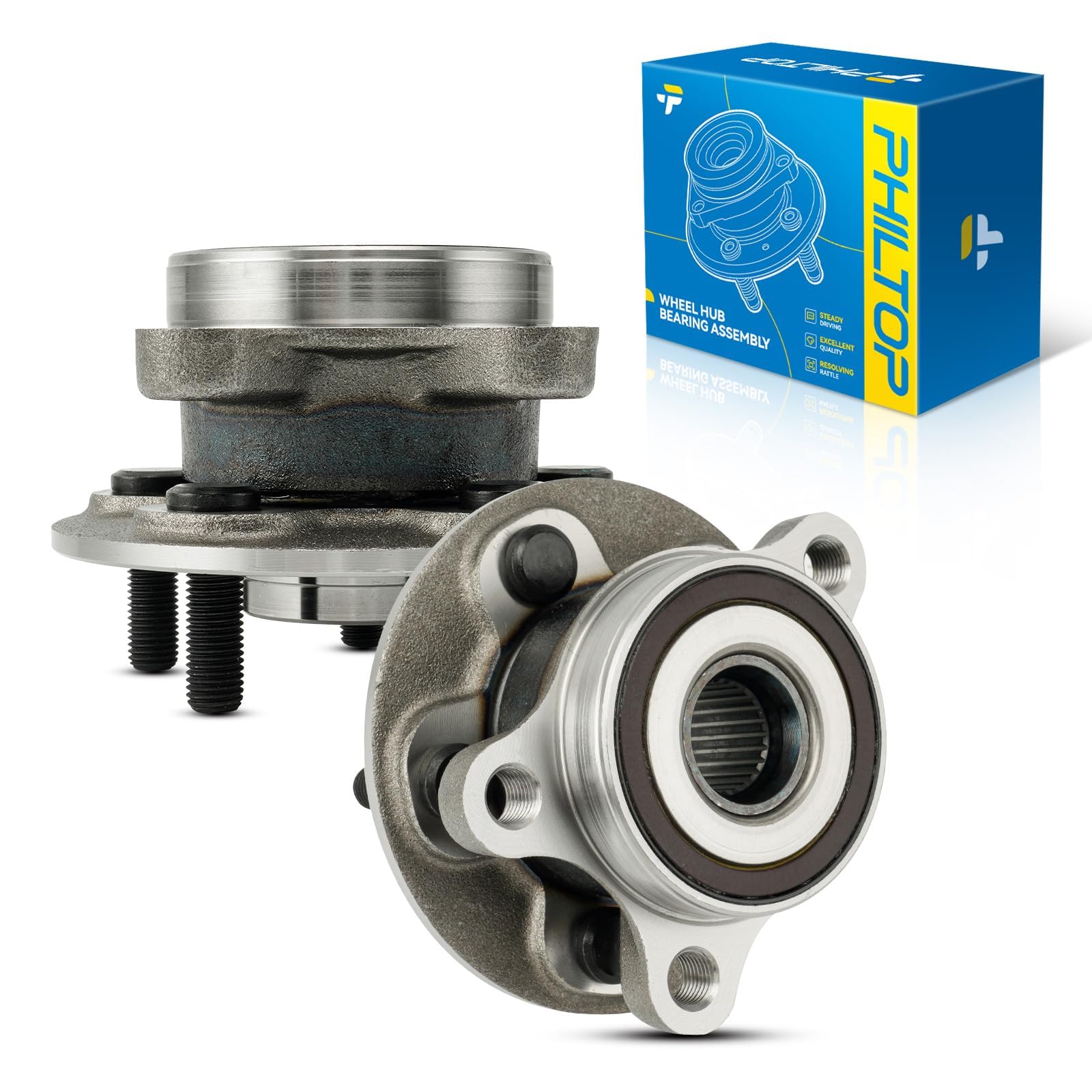 PHILTOP 513402 Front Wheel Bearing Hub Assembly for Toyota Corolla, Prius