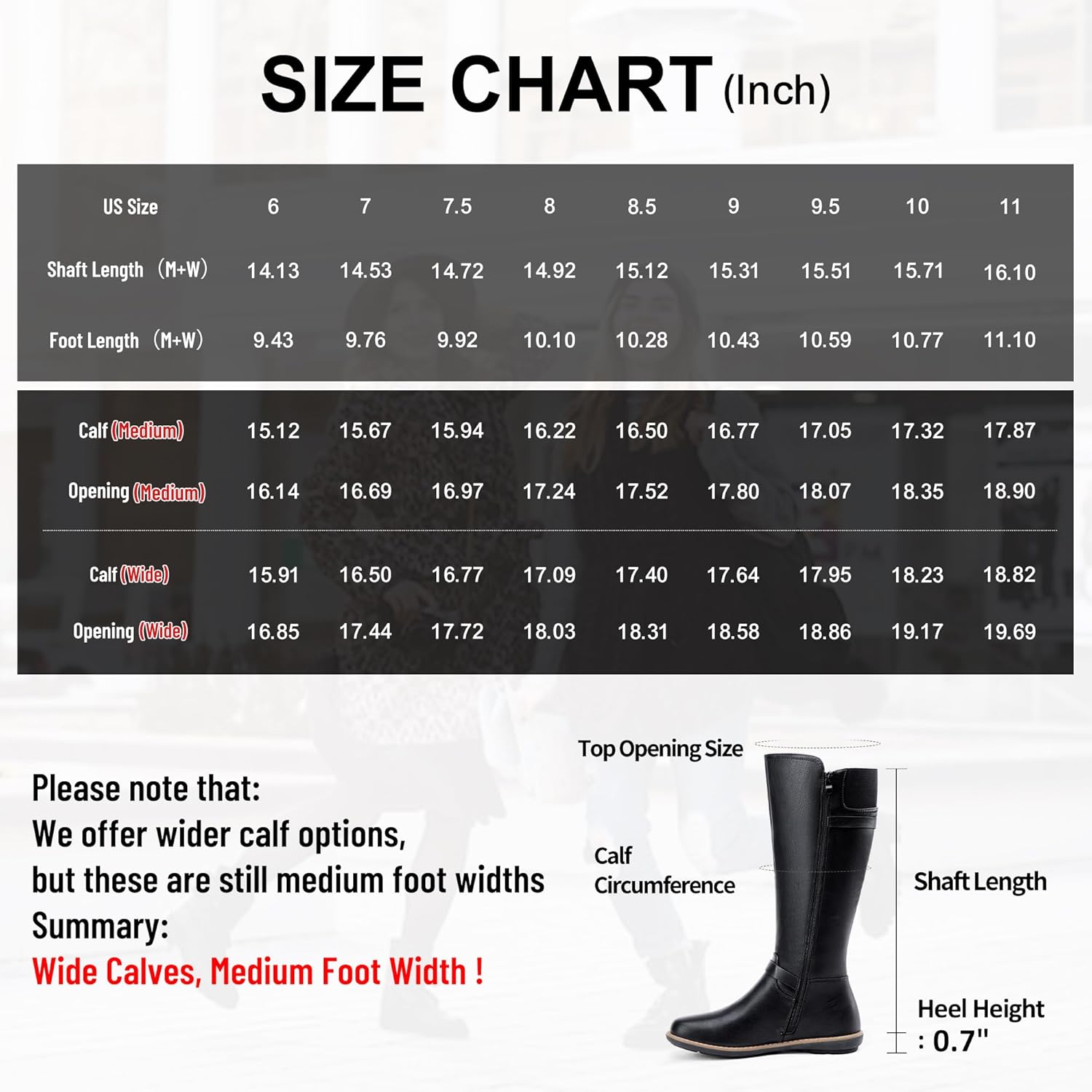 JEOSSY Women's 9655 Knee High Boots Flat Riding Tall Boots with Buckle and Side Zipper - Image 3