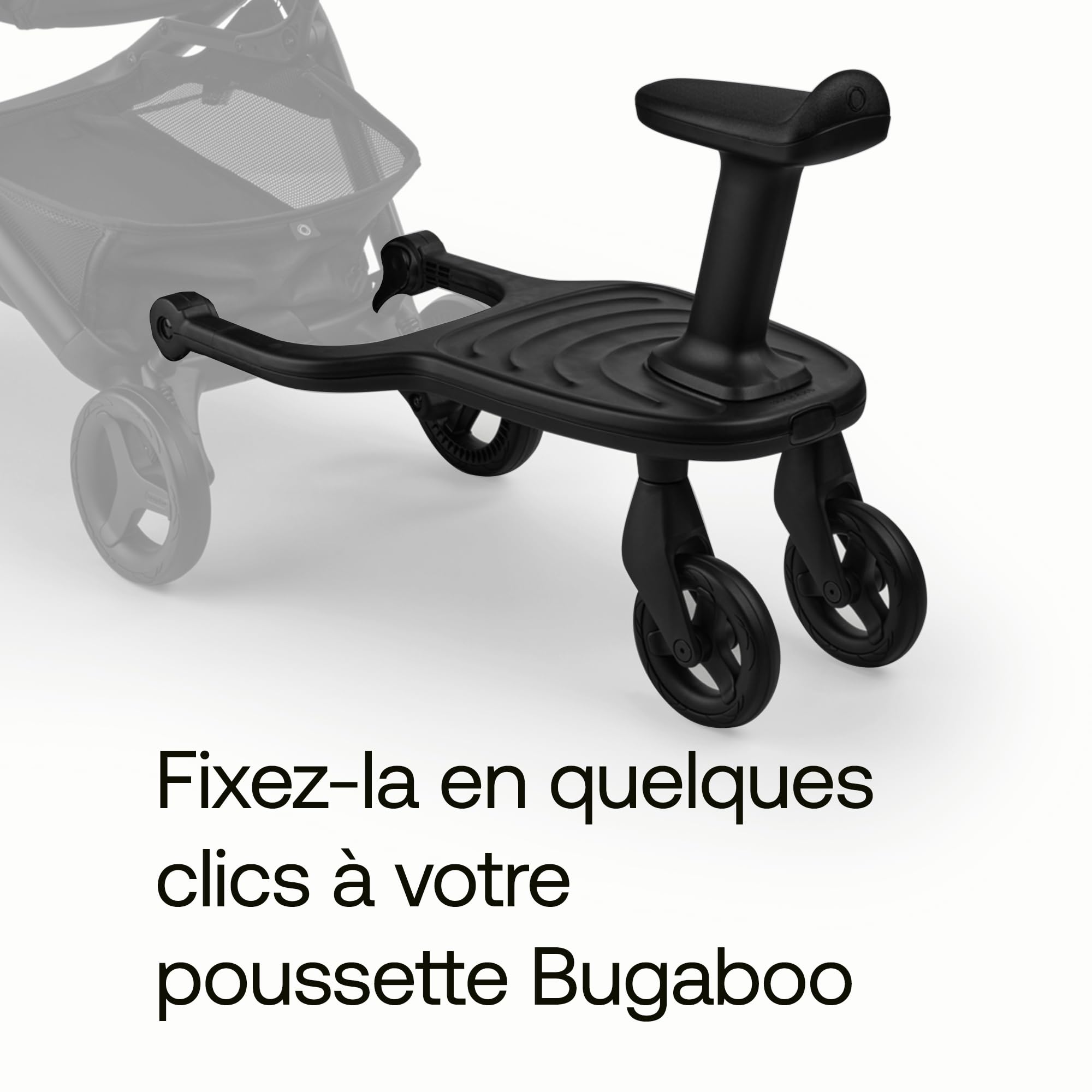 Planche à roulette confort+ de Bugaboo avec siège amovible - Pour enfants en bas âge avec option assise ou debout - Compatible avec toutes les poussettes Bugaboo - 2 roues pour plus de confort
