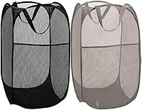 Vista 1 de BATTOO Cesta de lavandería plegable de malla fuerte de lujo tipo pop-up con bolsillo lateral para cuarto de lavandería, baño, habitación de niños