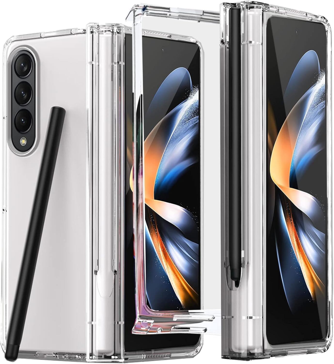 TechTrendz Trasparent Cover for Samsung Galaxy Z Fold 4 Case Cover with Pen Holder, Built-in Screen Protector & Hinge Protection Case for Z Fold 4 (B0DD477HYQ) Amazon Price History, Amazon Price Tracker