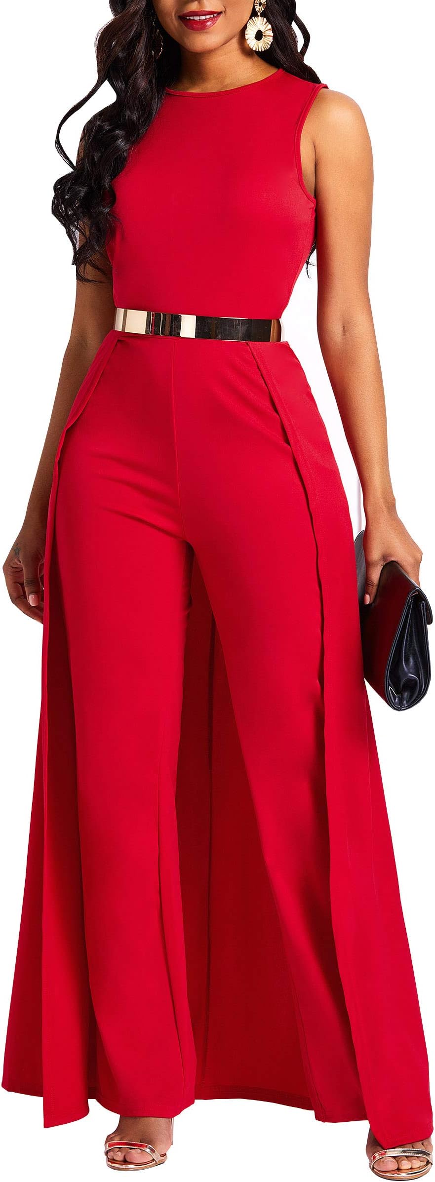 Patchwork Overlay Embellished Plain Women's Jumpsuit High-Waist Woman Romper