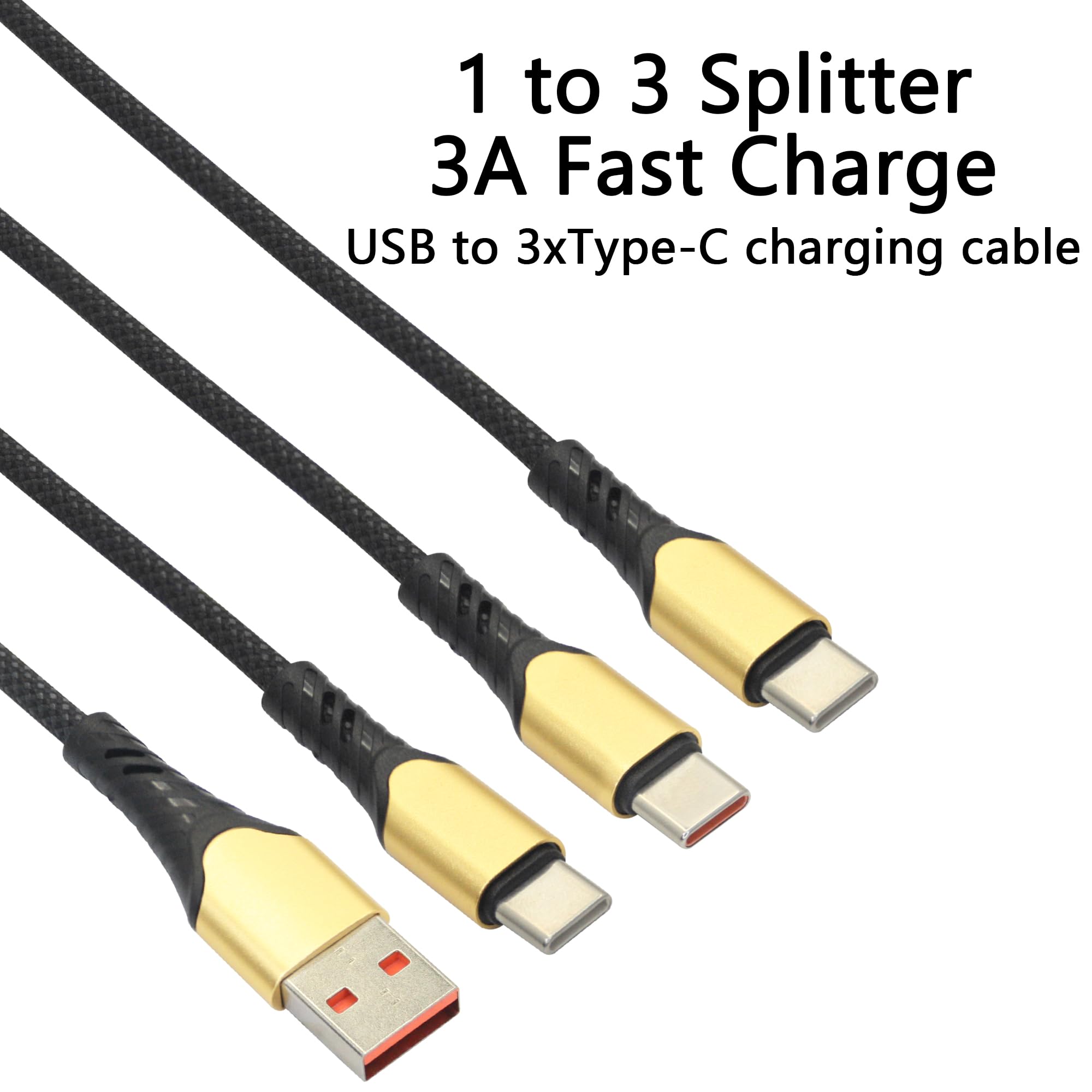 Cavo di ricarica USB A maschio a 3 tipo C maschio, cavo di ricarica rapida 3 in 1 circa 1,5 m, ricarica rapida 5 A, per telefono cellulare, iPhone 15/16, tablet, computer portatile