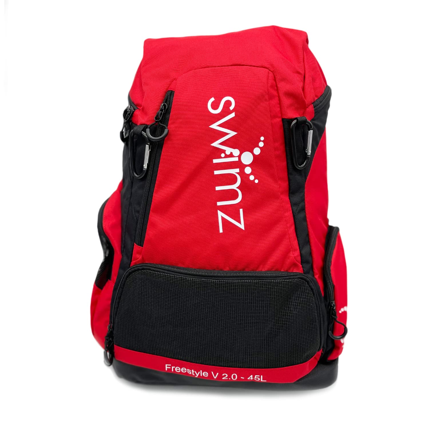 Swimz Freestyle Backpack V2.0 45L Sports/Swim Backpack - Large 45L Capacity Swim Bag (Red/Black)