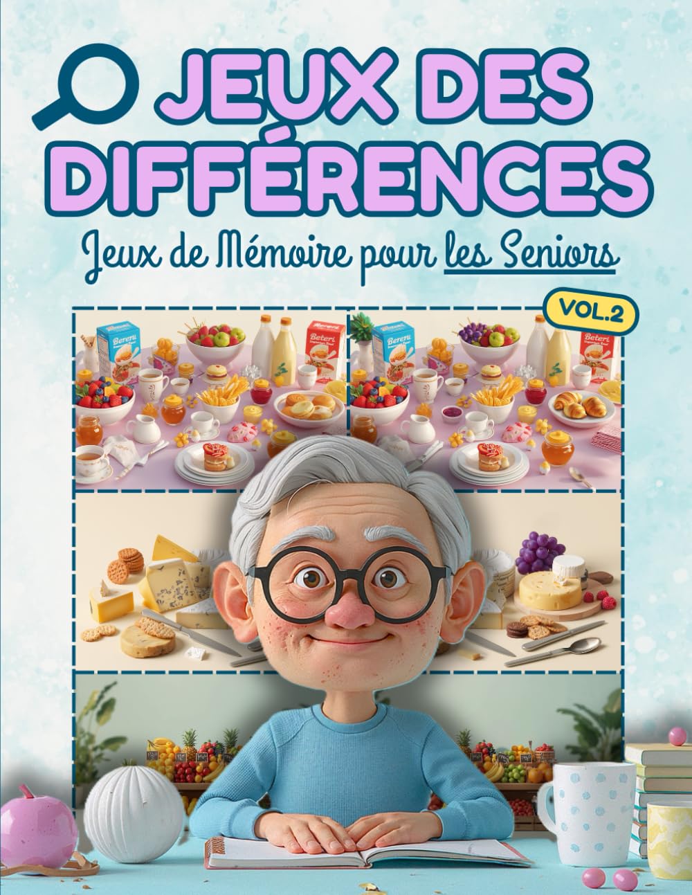 Jeux des Différences - Jeux de Mémoire pour Seniors et Adultes (Vol.2): Puzzles Illustrés en Grand Format avec des Différences Faciles à Repérer pour ... et l’Entraînement Cognitif pour la Détente