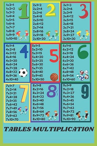 tables multiplication this notebook is perfect for kids math , (6*9) pages 100