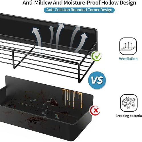 Miniatura 7 de Organizador magnético para especias, paquete de 2 estantes magnéticos para especias, estantes para especias montados con 4 ganchos para gabinete,