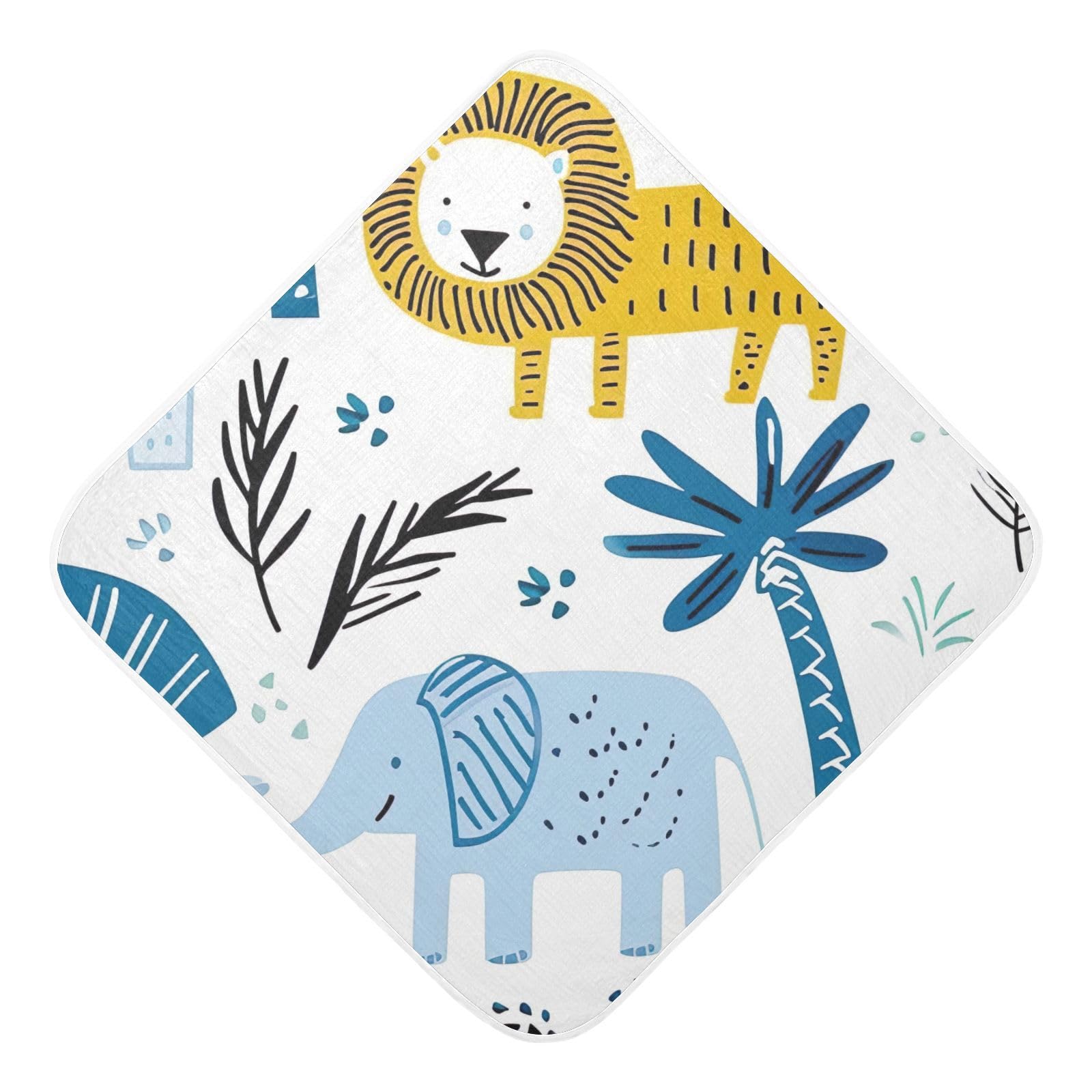 PaChyLuu Cute Animals Baby Hooded Towel Soft Cotton Baby Towels Ultra Absorbent Bath Towel for Babies Boys Girls, 30x30 Inch