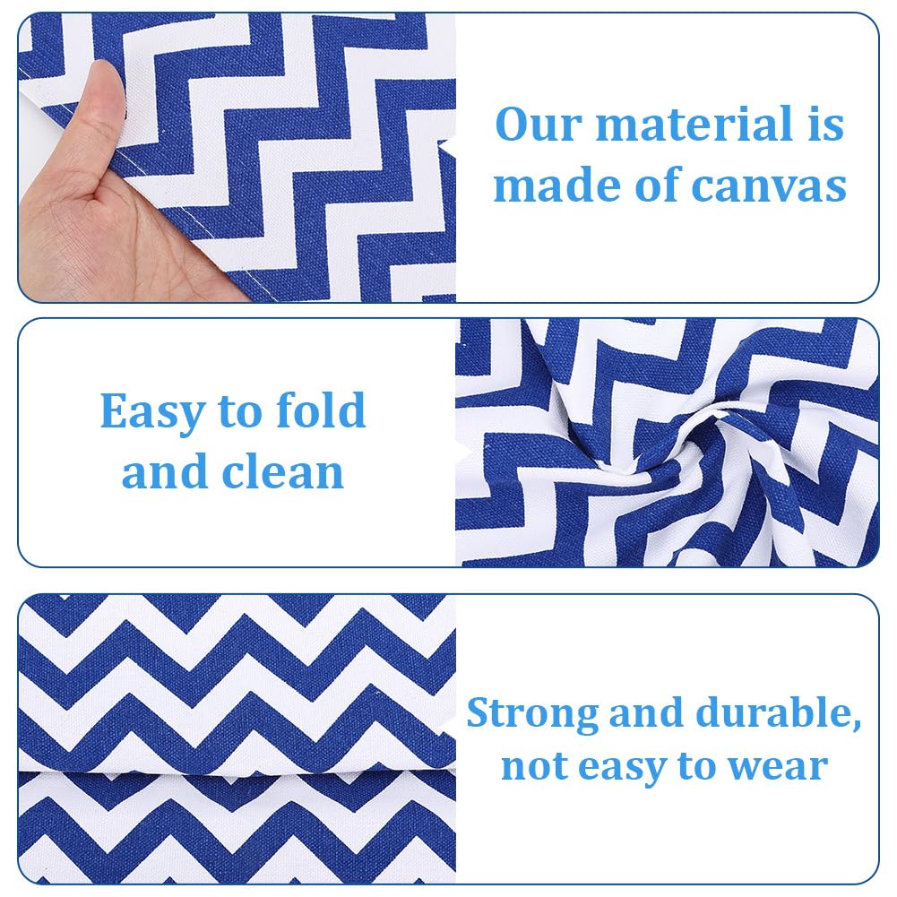 GORGECRAFT 120X43cm Beach Sling Chair Replacement Canvas Outdoor Chairs Cloth Replacements Blue Portable Reclining Patio Folding Chair Fabric for Summer Sunbathing Garden Courtyard Beach Relaxation - Image 3