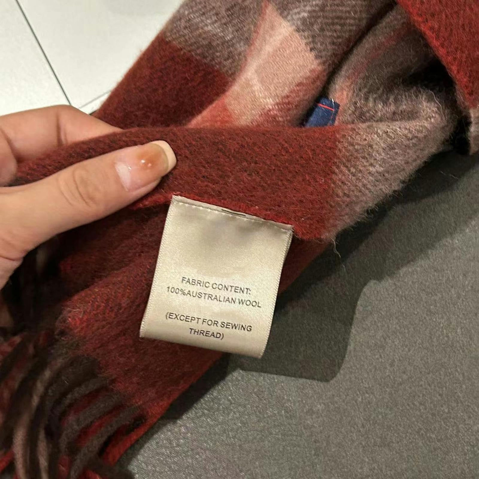 Sciarpa Donna Lana Sciarpa Femminile Versatile Sciarpa Invernale Coppia Maschile Cashmere Caloroso Regalo di Natale A Doppia Faccia 33 * 188 Cm-griglia Rossa