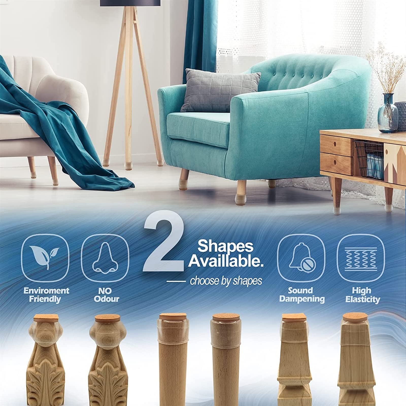 Fundas for Patas de Silla for Proteger Suelos 16 Piezas con Patas de Muebles de Silicona Transparente de Fieltro, Evita arañazos en el Suelo y Reduce el Ruido (Color : Brown L)