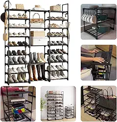 Sapateira 4 em 1 - Sapateira 55 Pares Organizadora Prateleira Rack Estante Modular Multiuso