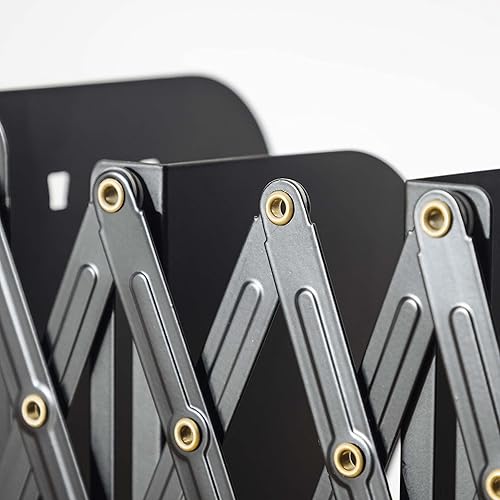 Miniatura 8 de JIARI Sujetalibros ajustables, soporte para libros, estante de almacenamiento para libros, organizador de libros de escritorio con 1 soporte para