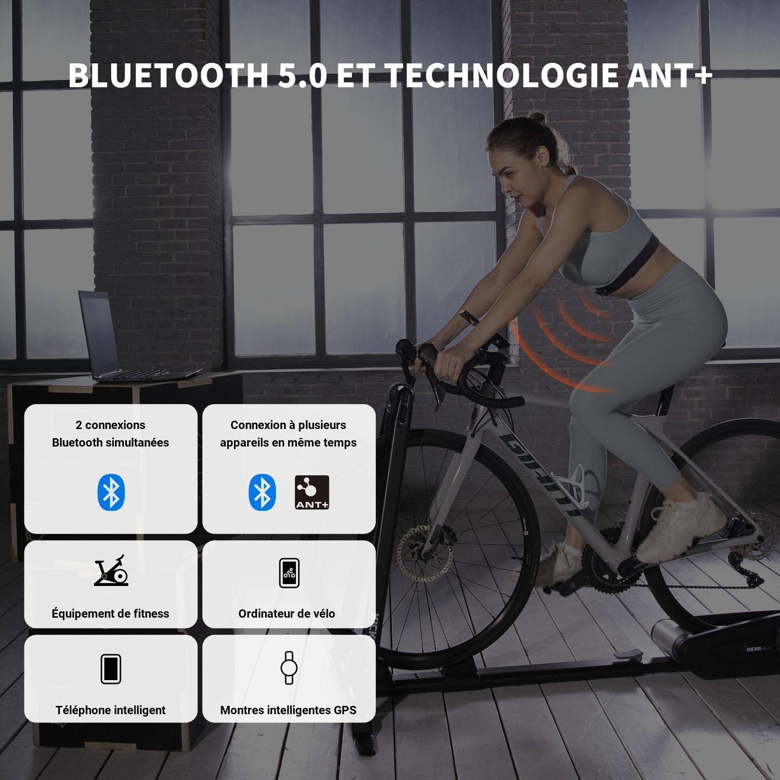 COOSPO Cardiofrequencemetre H9Z Rechargeable, Bluetooth 5.0 Ant+ Fitness Tracker HRM Capteur Fréquence Cardiaque, Étanche IP67 Ceinture Cardio Compatible avec Wahoo, Zwift, Strava, Elite HRV