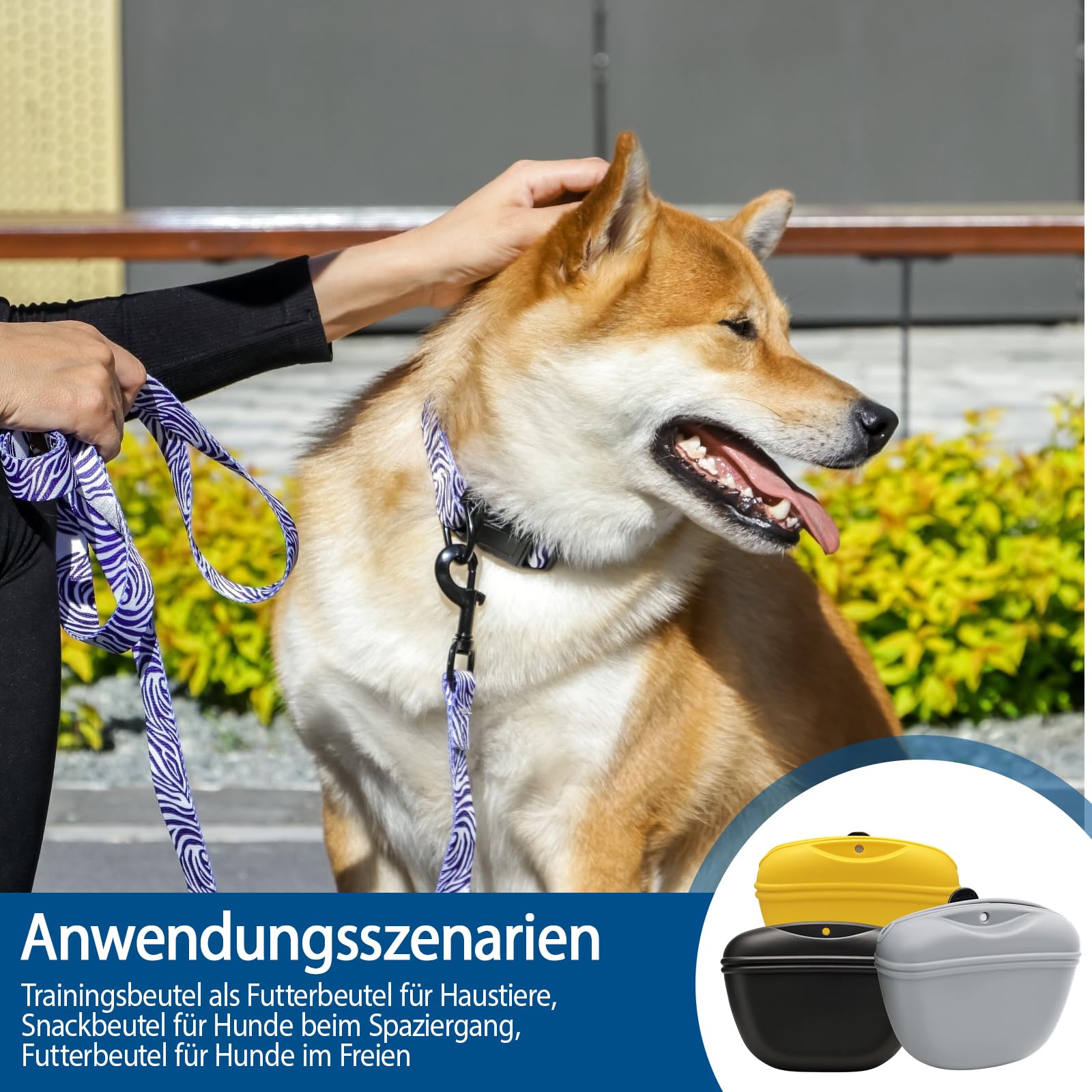 3 Stück Futterbeutel Hundetraining, Leckerlitasche Für Hunde Mit Clip, Silikon Futterbeutel Hund Für Outdoor Und Spaziergänge, Schwarz Grau Gelb