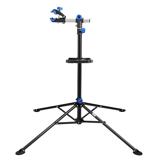 Pro Stand Plus Bike Rack - Heavy-Duty Telescoping Bicycle Stand with Tool Tray, Rotating Clamps, and Adjustable Handlebar Rod by RAD Cycle (Black)
